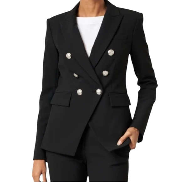 NWT Women's Black Double-Breasted Blazer - Picture 2 of 6